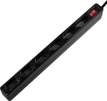 Изображение Listwa zasilajca LogiLink LogiLink 6 gniazd 1.5m czarna