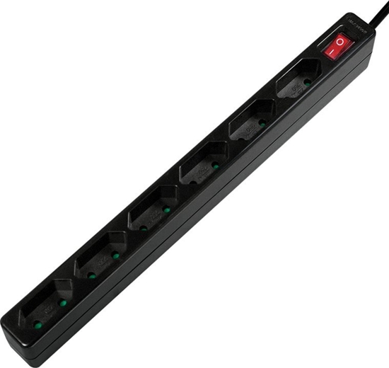 Изображение Listwa zasilajca LogiLink LogiLink 6 gniazd 1.5m czarna