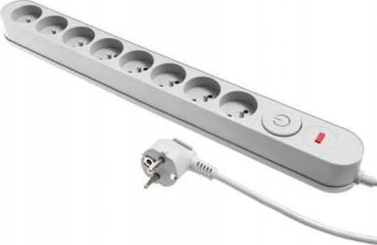 Изображение Listwa zasilajca Plastrol Plastrol Filtr W-00024 listwa zasilajca z ukadem przeciwprzepiciowym osiem gniazd, wcznik szara