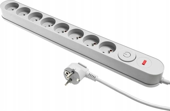 Изображение Listwa zasilajca Plastrol Plastrol Filtr W-00026 listwa zasilajca z ukadem przeciwprzepiciowym osiem gniazd, wcznik szara