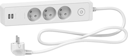 Изображение Listwa zasilajca Schneider Electric Odace przeciwprzepiciowa 3 gniazda 1.5 m biaa (ST933U1W)
