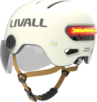 Изображение Livall Kask Miejski Livall L23 z Szybk Czujnikiem Upadku SOS i LED (L23-M-WHT)