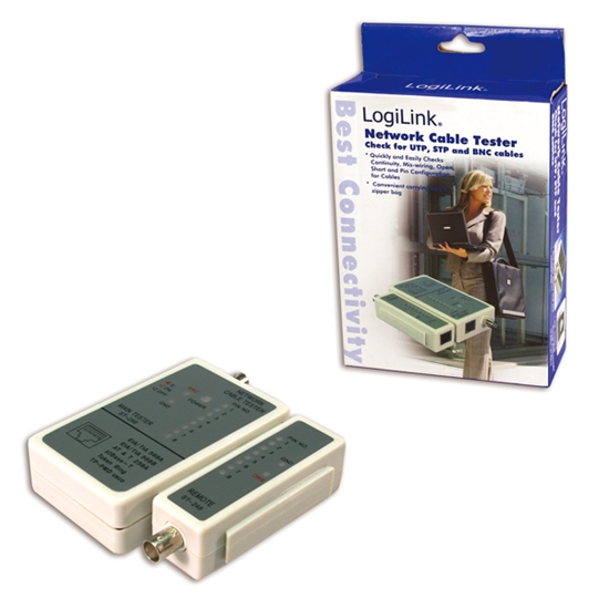 Изображение Logilink Kabeltester Netzwerk RJ45/BNC Stecker