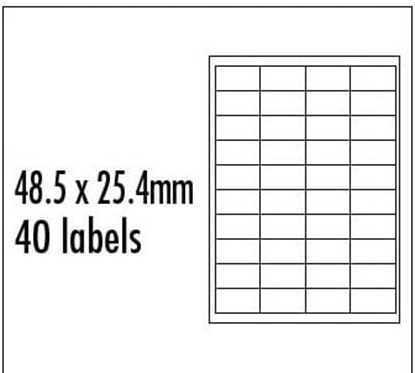 Изображение Logo etykiety 48.5mm x 25.4mm, A4, matowe, czerwony, 40 etykiety, pakowany po 10 szt. (32253)