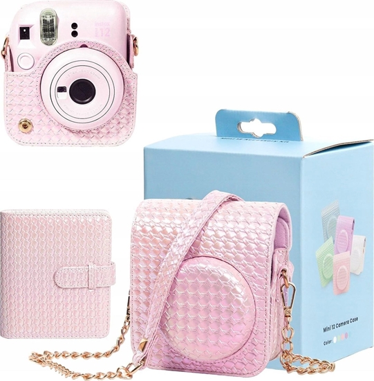 Изображение LoveInstant Zestaw 2w1 Futera Etui Case Do Fuji Instax Mini 12 + Album Na 64 Zdjcia / Róowy
