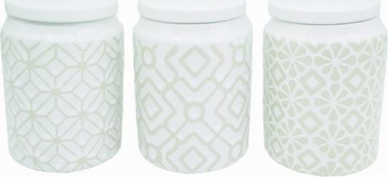 Picture of Maestro ZESTAW 3 POJEMNIKÓW CERAMICZNYCH NA KAW, HERBAT I CUKIER MAESTRO MR-20033-03CS