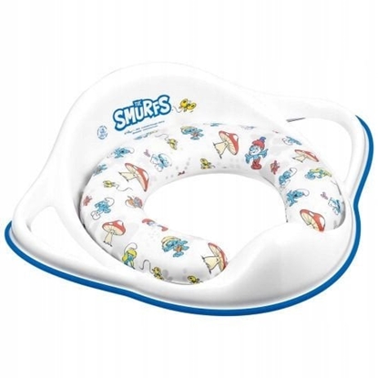 Attēls no Maltex Mikka nakadka sedesowa z gumkami antypolizgowymi Smerfy biao-niebieska