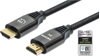 Picture of Manhattan HDMI Cable with Ethernet, 8K@60Hz (Ultra High Speed), 2m (Braided), Male to Male, Black, 4K@120Hz, Ultra HD 4k x 2k, Fully Shielded, Gold Plated Contacts, Lifetime Warranty, Polybag