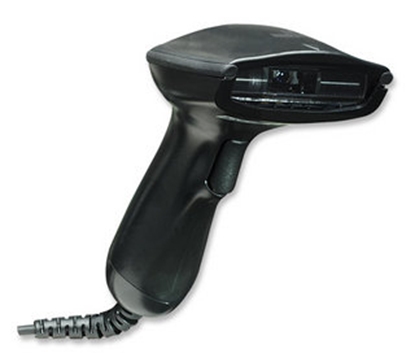 Attēls no Manhattan Long Range CCD Handheld Barcode Scanner, USB, 500mm Scan Depth, Cable 1.5m, Max Ambient Light 30,000 lux (sunlight), Black, Three Year Warranty, Box