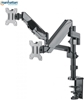 Picture of Manhattan TV & Monitor Mount, Desk, Full Motion (Gas Spring), 2 screens, Screen Sizes: 10-27", Black, Clamp or Grommet Assembly, Dual Screen, VESA 75x75 to 100x100mm, Max 8kg (each), Lifetime Warranty