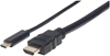 Picture of Manhattan USB-C to HDMI Cable, 4K@30Hz, 1m, Black, Male to Male, Three Year Warranty, Polybag