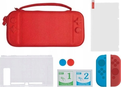 Attēls no MARIGames Zestaw 6w1 Futera Etui Szko Do Nintendo Switch / Dss-106 Czerwony Futera