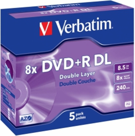 Picture of Matricas DVD+R DL Verbatim 8.5GB Double Layer 8x AZO 5 Pack Jewel