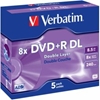 Picture of Matricas DVD+R DL Verbatim 8.5GB Double Layer 8x AZO 5 Pack Jewel