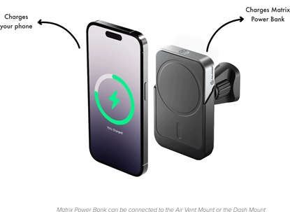Изображение Alogic Matrix+ Magnetic Wireless Car Powerbank Air Vent Mount