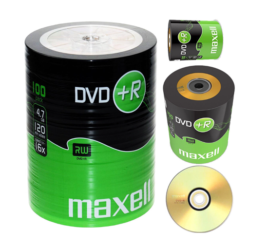 Picture of MAXELL DVD+R Blank Recordable Digital Disc DVDR / 4.7GB / 16x SPEED / 120mins / 100 Pack