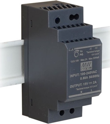 Picture of Mean Well Zasilacz 15V na szyn DIN TH35 30W Mean Well HDR