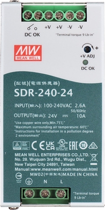 Attēls no Mean Well ZASILACZ IMPULSOWY SDR-240-24 MEAN WELL