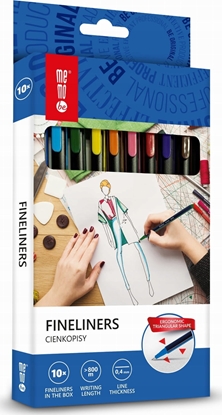 Изображение MemoBe Cienkopisy 0,4mm 10 kolorów MemoBe