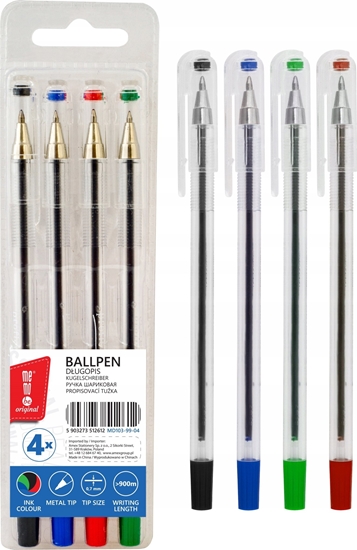 Изображение MemoBe Dugopis biurowy 0,7mm 4 kolory MemoBe