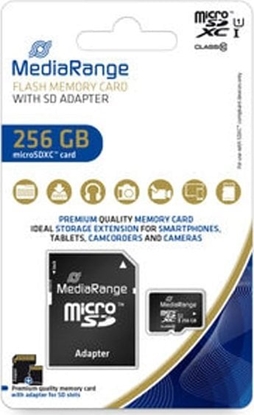 Изображение MEMORY MICRO SDXC 256GB UHS-1/W/ADAPTER MR946 MEDIARANGE