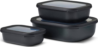 Attēls no Mepal Zestaw 3 misek Cirqula prostoktna 500 1000 2000 Black 106270041100