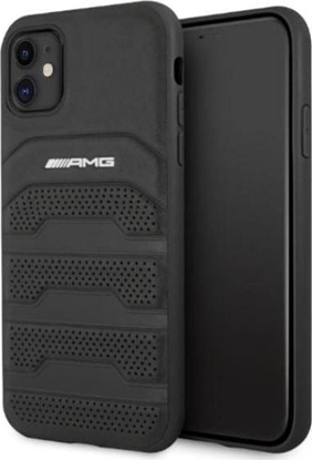 Picture of Mercedes AMG AMHCN61GSEBK iPhone 11 6,1" czarny/black hardcase Leather Debossed Lines