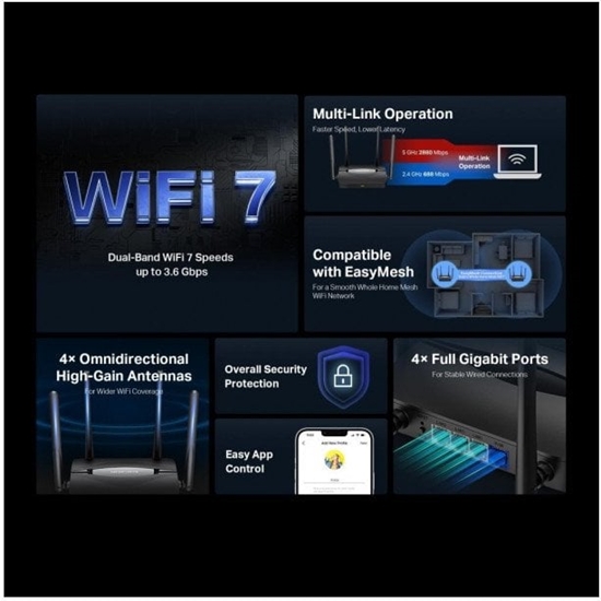 Picture of Mercusys MR25BE BE3600 Dual Band Wi-Fi 7 Router | Mercusys