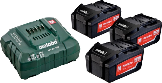 Picture of Metabo Zestaw akumulatorów 3 x 5,2Ah + adowarka ASC 30-36 (685048000)