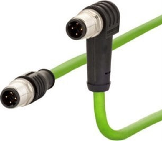 Picture of Metz METZ CONNECT kabel poczeniowy M12 mski-M12 mski, 4-biegunowy z kodem D, hakowy, 5 m