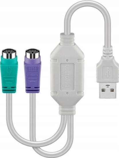 Picture of MicroConnect Microconnect USBA2XPS2 kabel PS/2 0,3 m 2x 6-p Mini-DIN USB A Biay