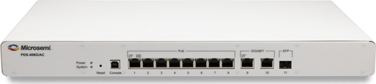 Изображение Microsemi Microsemi 8+2P FANLESS POE SWITCH IEEE80/3BT 90W AC INPUT EU IN