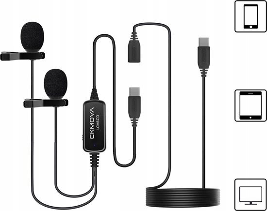 Picture of Mikrofon CKMOVA CKMOVA LCM6CD - podwójny mikrofon krawatowy na USB C