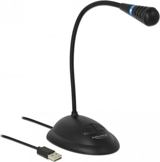 Изображение Delock USB Gooseneck Microphone with base and mute + on / off button