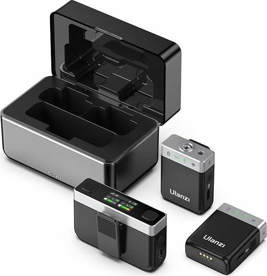 Picture of Mikrofon Ulanzi 2x Mikrofon Bezprzewodowy Krawatowy do Telefonu Aparatu Kamery / Pami 8GB / Zasig 100m / Ulanzi AM-18