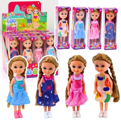 Attēls no Mini Laleczka Z Dugimi Wosami W Sukience 15cm Mix LEAN TOYS