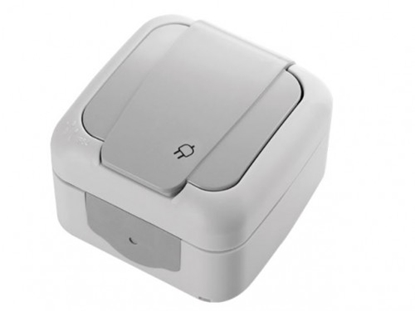 Picture of Mitrumdrošs IP54 elektrības Kontaktligzda [rozete] ar zemējumu pelēka