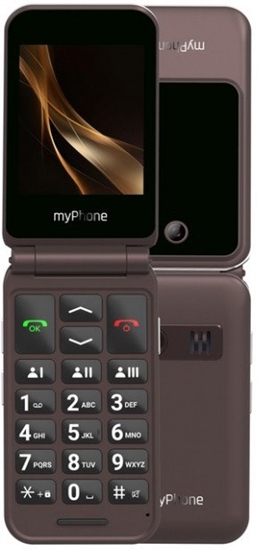 Picture of myPhone Harmony LTE Praline Collection | Brown | 2.8+1.44 " | IPS | 48 MB | 128 MB | Single SIM | MicroSD | 3G | Bluetooth | 5.1 | Main camera resolution 2 MP | 1300 mAh
