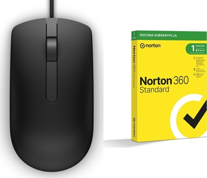 Attēls no Mysz Dell MS116 (570-AAIR) + Norton 360 Standard 1 urzdzenie 12 miesicy (21408666)