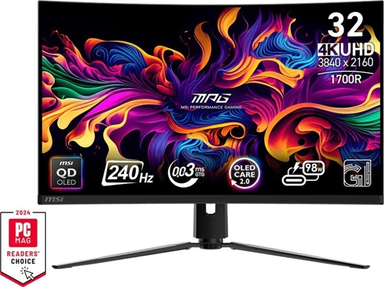 Picture of Monitor|MSI|MPG 321CURX QD-OLED|31.5"|Gaming/Curved/4K|Panel QD-OLED|3840x2160|16:9|240 Hz|0.03 ms|MPG321CURXQD-OLED