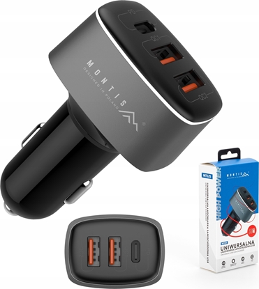 Attēls no Montis adowarka samochodowa 2x USB Typu A + USB Typu C 56W MT125 Montis