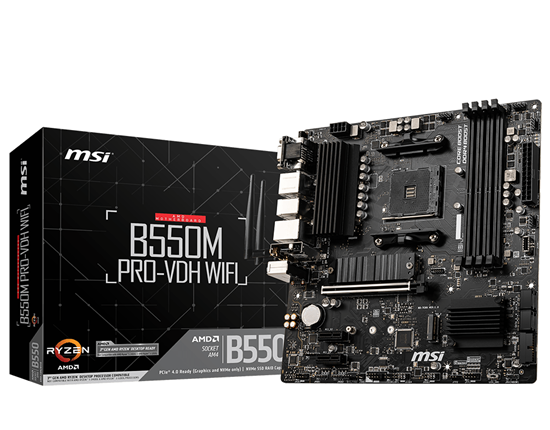 Picture of MSI B550M PRO-VDH WIFI motherboard AMD B550 Socket AM4 micro ATX