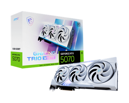 Picture of MSI GeForce RTX 5070 12G GAMING TRIO OC WHITE | NVIDIA | 12 GB | GeForce RTX 5070 | GDDR7 | HDMI ports quantity 1 | PCI Express Gen 5