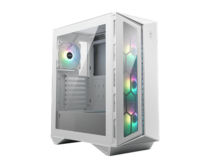 Attēls no MSI MPG GUNGNIR 110R WHITE Mid Tower Gaming Computer Case 'White, 4x 120mm ARGB Fan, 1 to 6 ARGB Control board, USB Type-C, Tempered Glass, Center, ATX, mATX, mini-ITX'