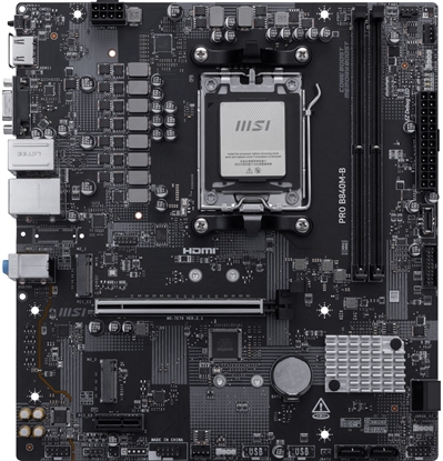 Attēls no Mainboard|MSI|AMD B840|SAM5|Micro-ATX|Memory DDR5|Memory slots 2|PROB840M-B