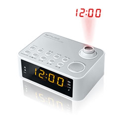 Picture of Muse Clock radio M-178PW White, 0.9 inch amber LED, with dimmer