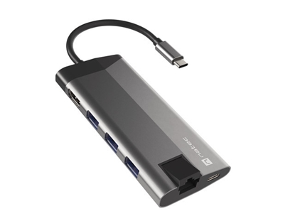 Picture of Stacja dokująca Multiport Fowler Plus USB-C PD, 3x USB 3.0, HDMI 4K, RJ45, SD, micro SD 