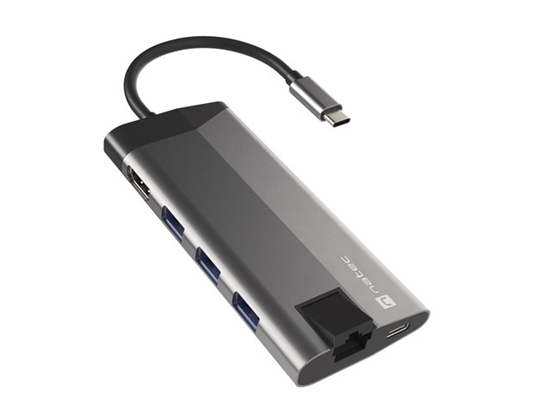 Picture of Stacja dokująca Multiport Fowler Plus USB-C PD, 3x USB 3.0, HDMI 4K, RJ45, SD, micro SD 