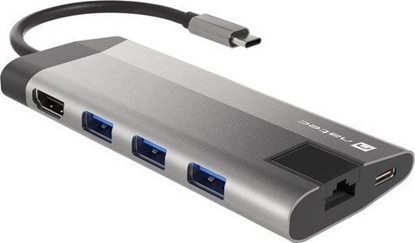 Picture of Stacja dokująca Multiport Fowler Plus USB-C PD, 3x USB 3.0, HDMI 4K, RJ45, SD, micro SD 
