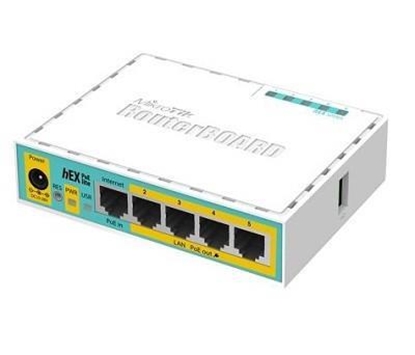 Attēls no NET ROUTER 10/100M 5PORT HEX/POE LITE RB750UPR2 MIKROTIK